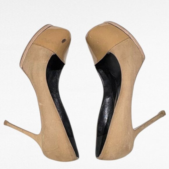 Yves Saint Laurent Patent Leather and Suede Tribtoo Pumps Nude/Camel Size EU 42 - Picture 10 of 14